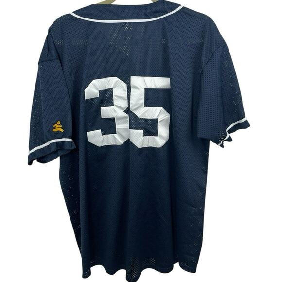 Vtg America Online AOL Shirt Jersey Mesh XL Blue Softball Logo Y2K Nostalgic - Picture 3 of 8